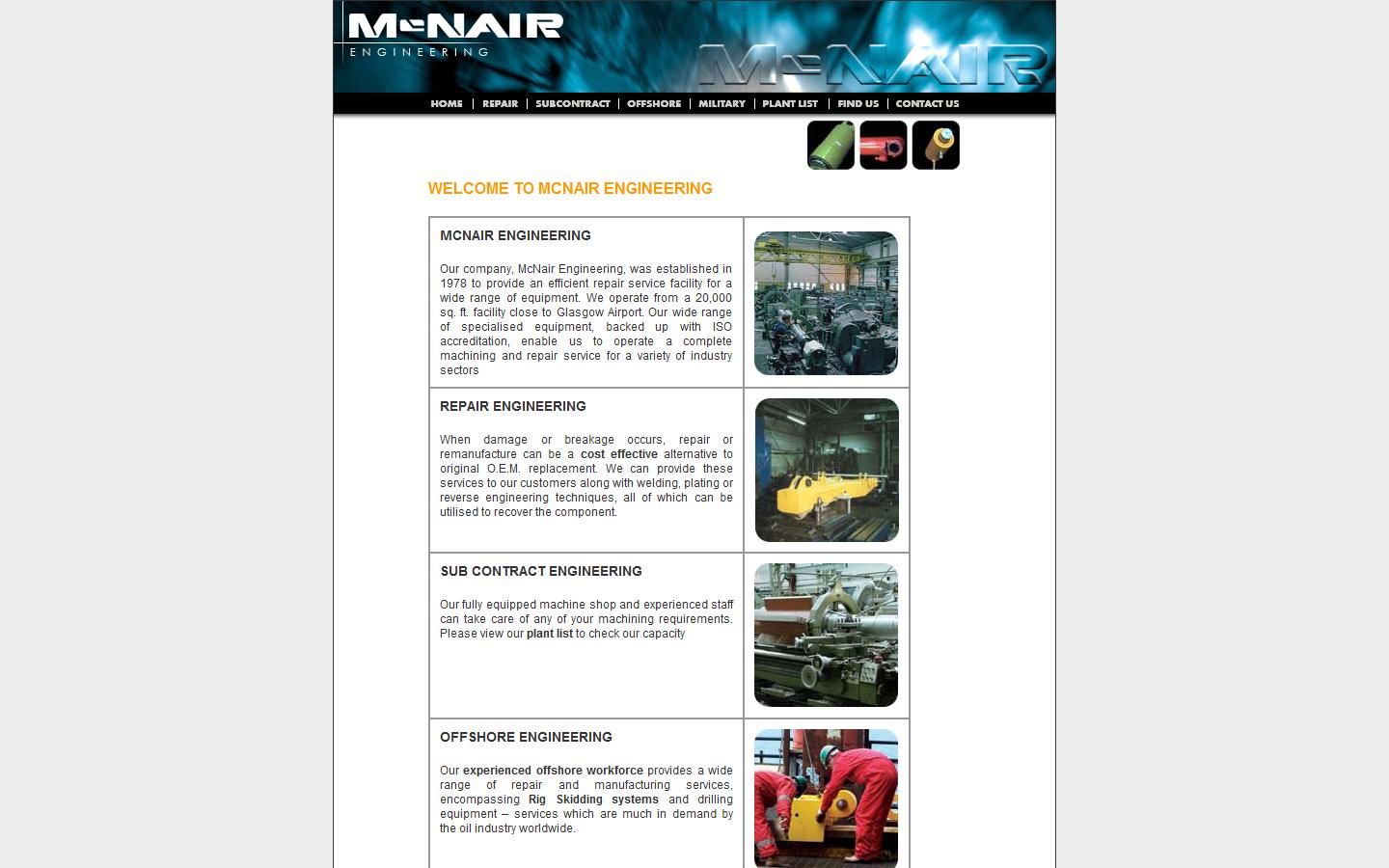 McNair Engineering Limited Website