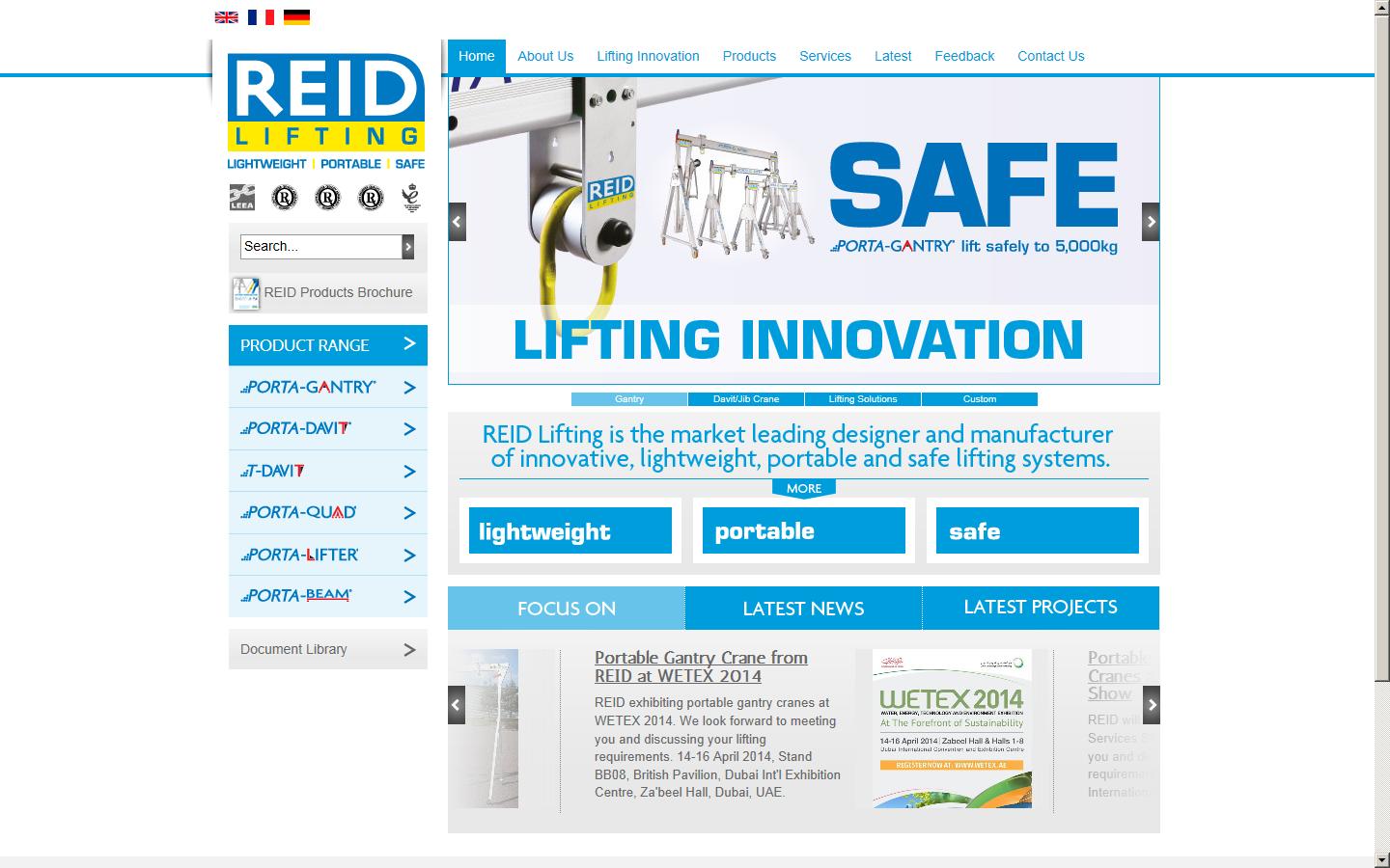 Reid Lifting Ltd Website