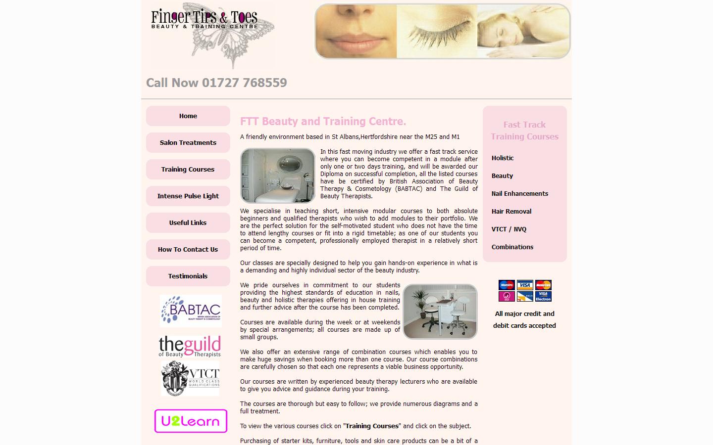 FTT Beauty and Training Centre Website