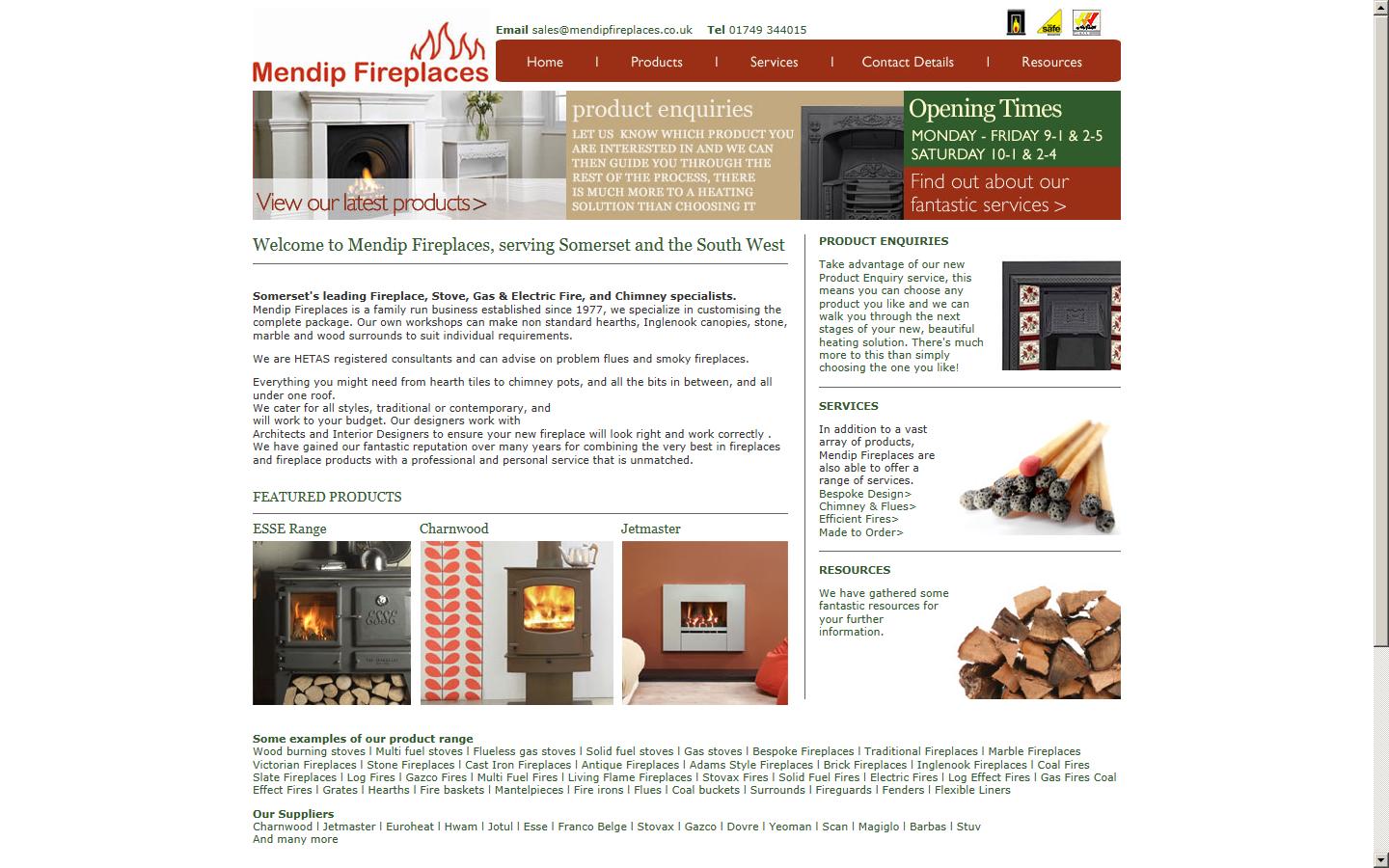 Mendip Fireplaces Website