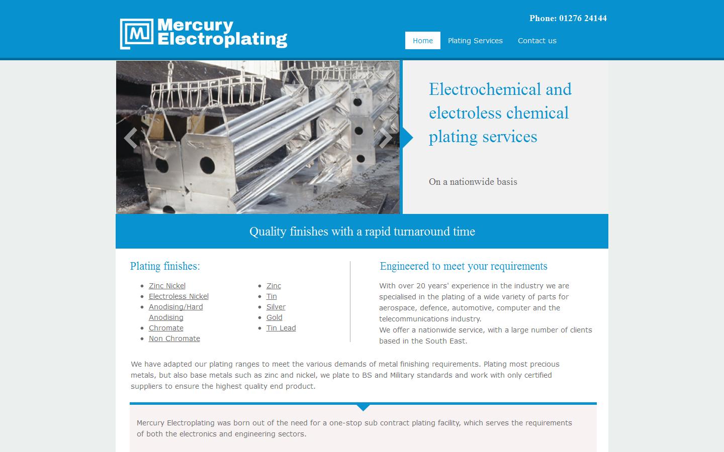 Mercury Electroplating Website