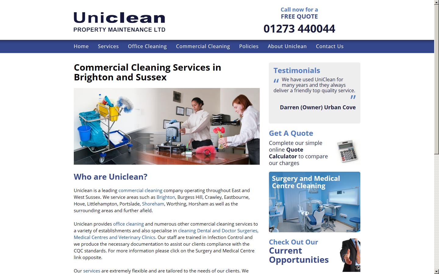 Uniclean Property Maintenance Ltd Website