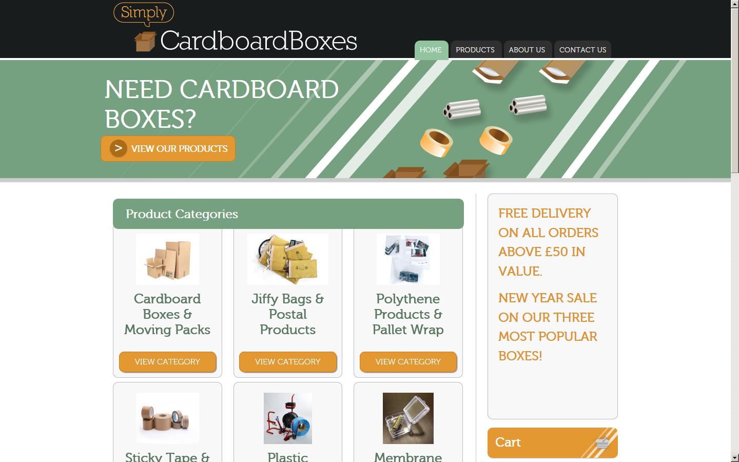 Simply Cardboard Boxes Website