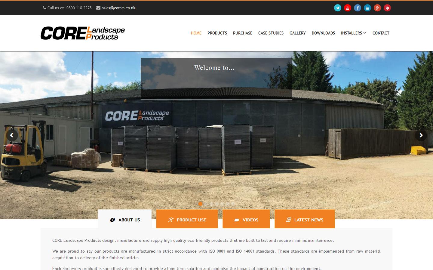 Core Landscape Products Website