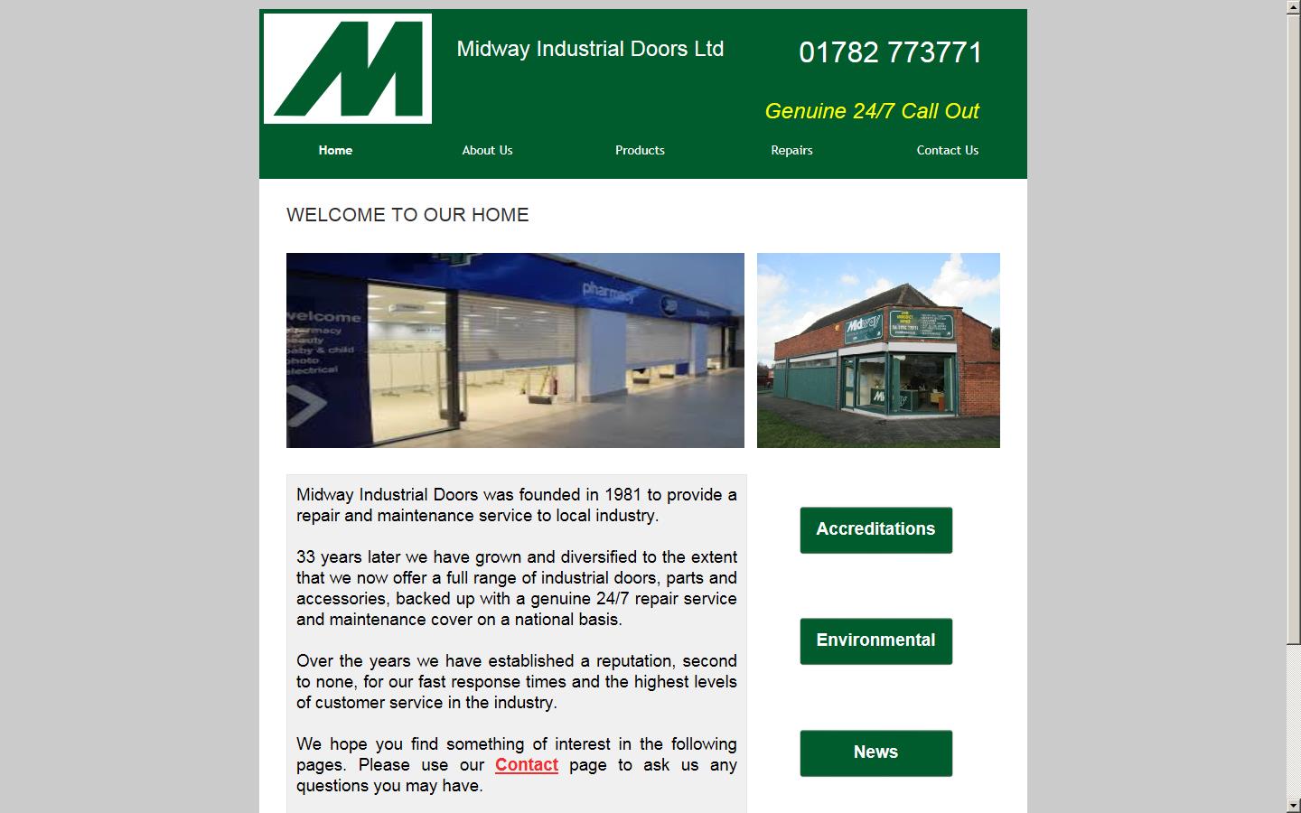 Midway Industrial Doors Limited Website