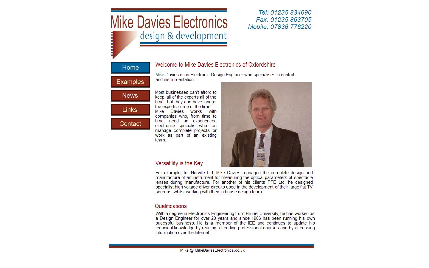 Mike Davies Electronics - Abingdon Website