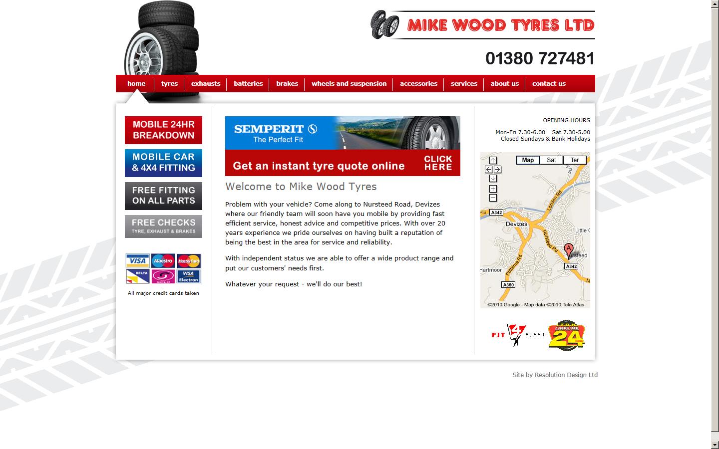 Mike Wood Tyres Ltd - Devizes Website