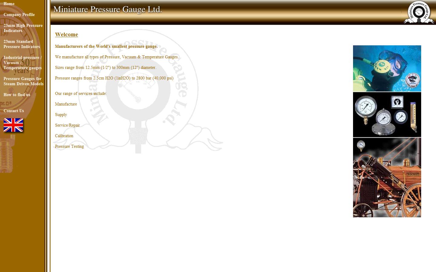 Miniature Pressure Gauge Ltd Website
