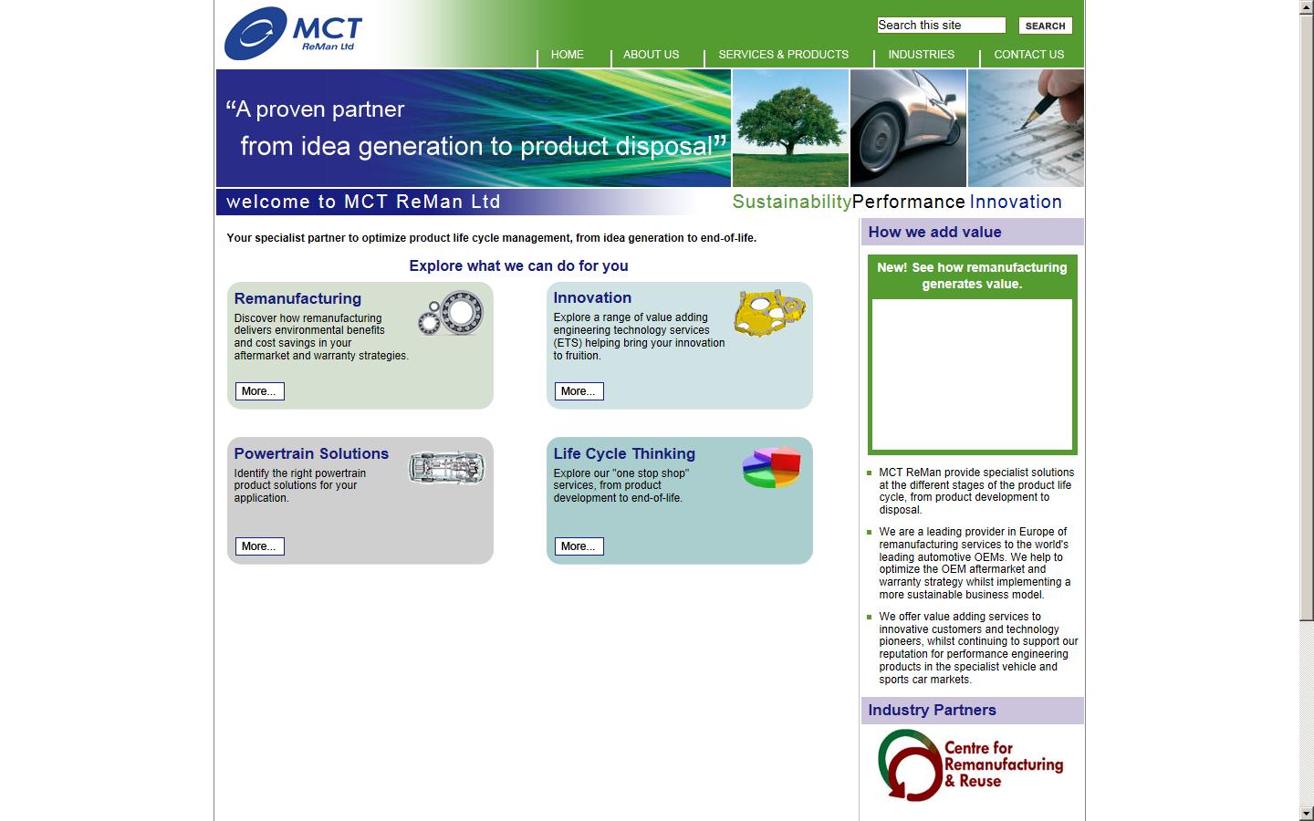 MCT ReMan Ltd  Website