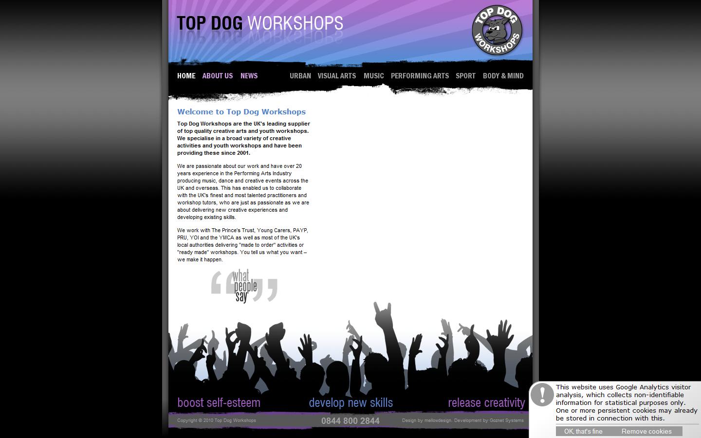 Top Dog Workshops Website