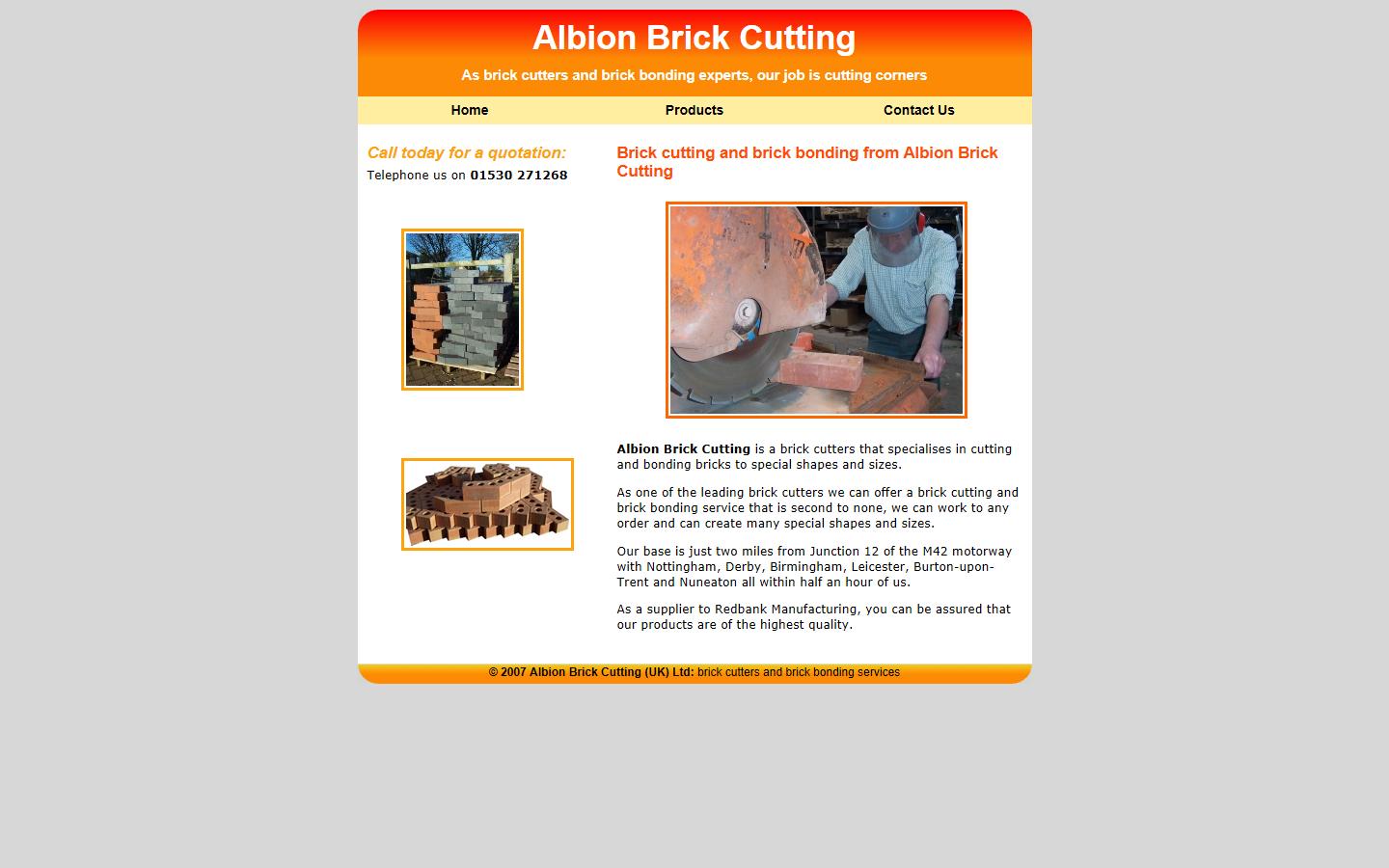 Albion Brick Cutting Website