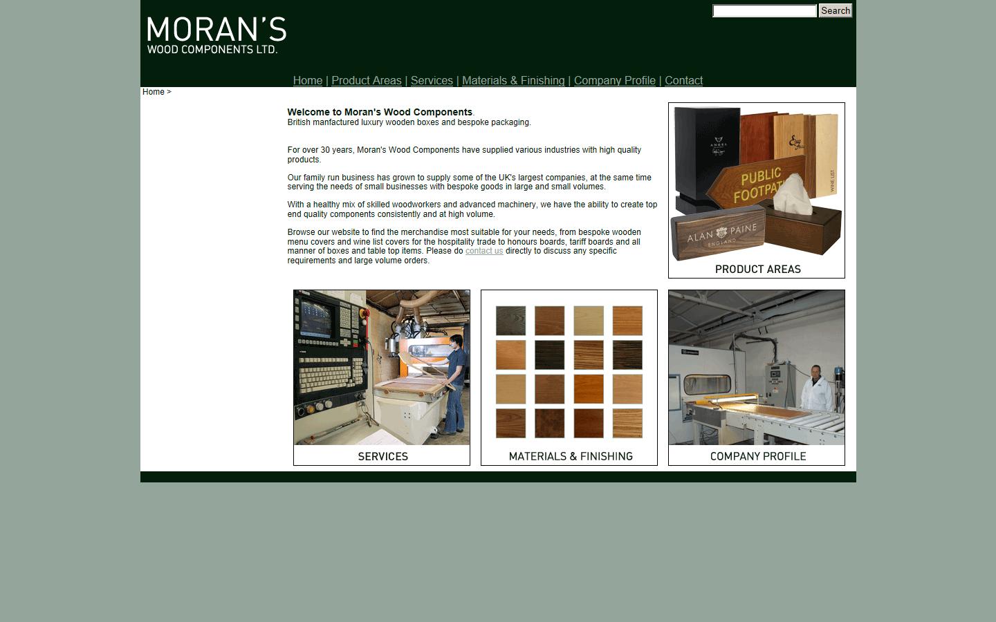 Moran''s Wood Components Ltd Website