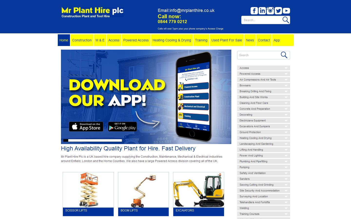 Mr Plant Hire plc  Website