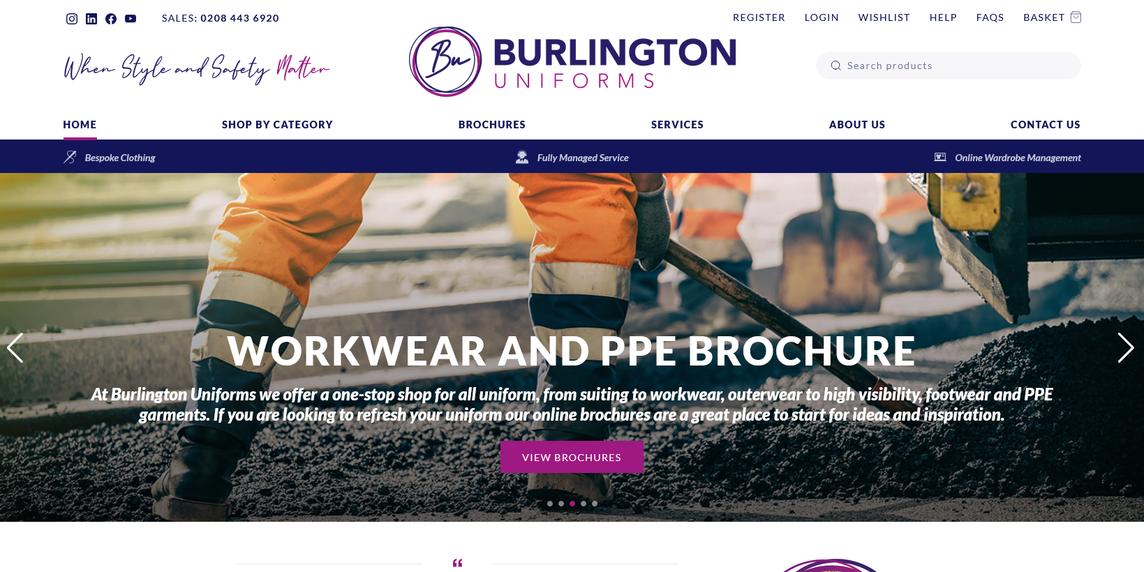 Burlington Uniforms Ltd Website