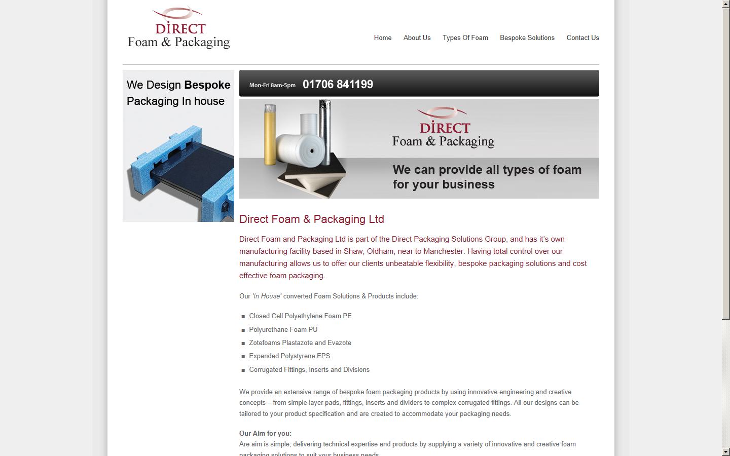 Direct Foam & Packaging Website