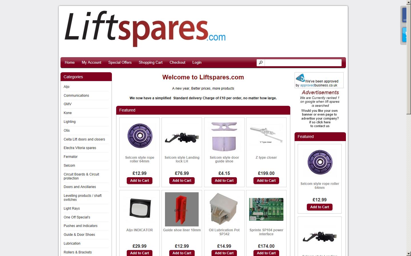 Lift Spares Website