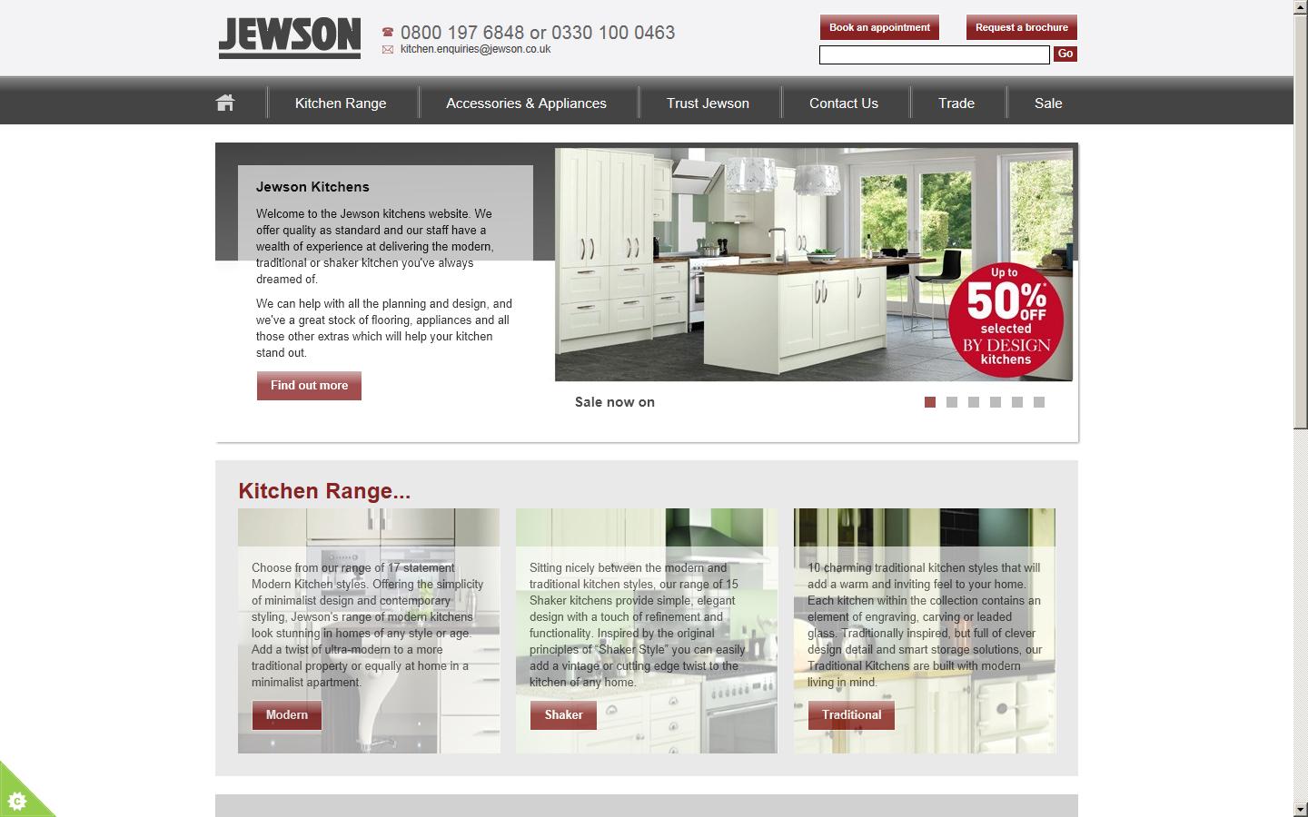 Jewson Kitchens Website