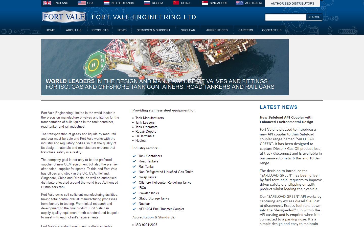 Fort Vale Engineering Ltd Website