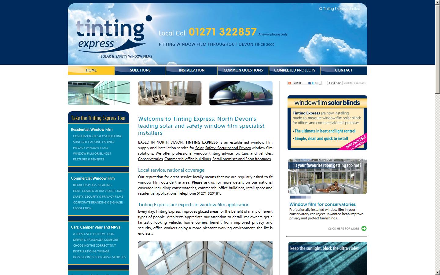 Tinting Express Limited Website