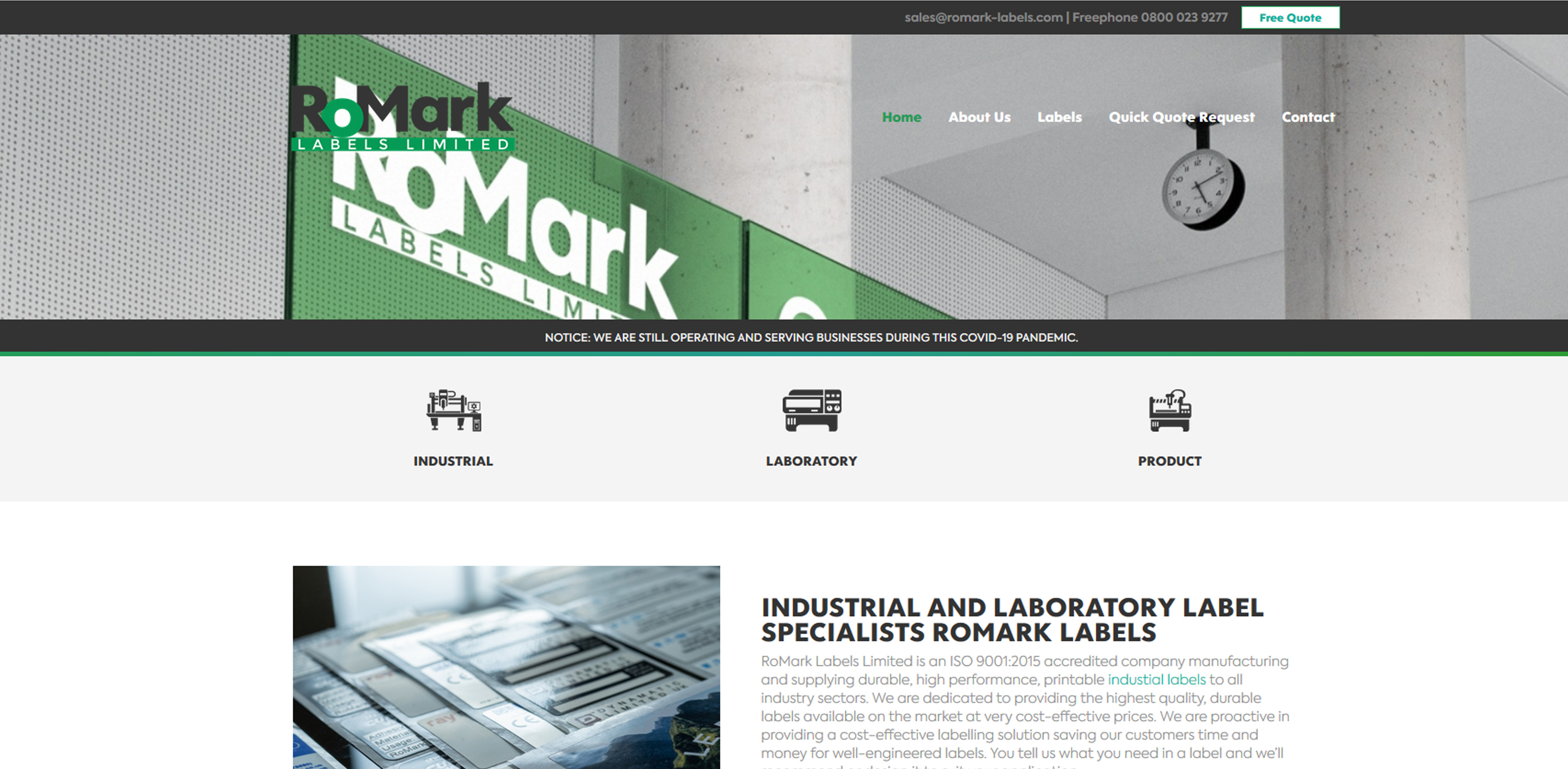 Romark Labels Ltd Website