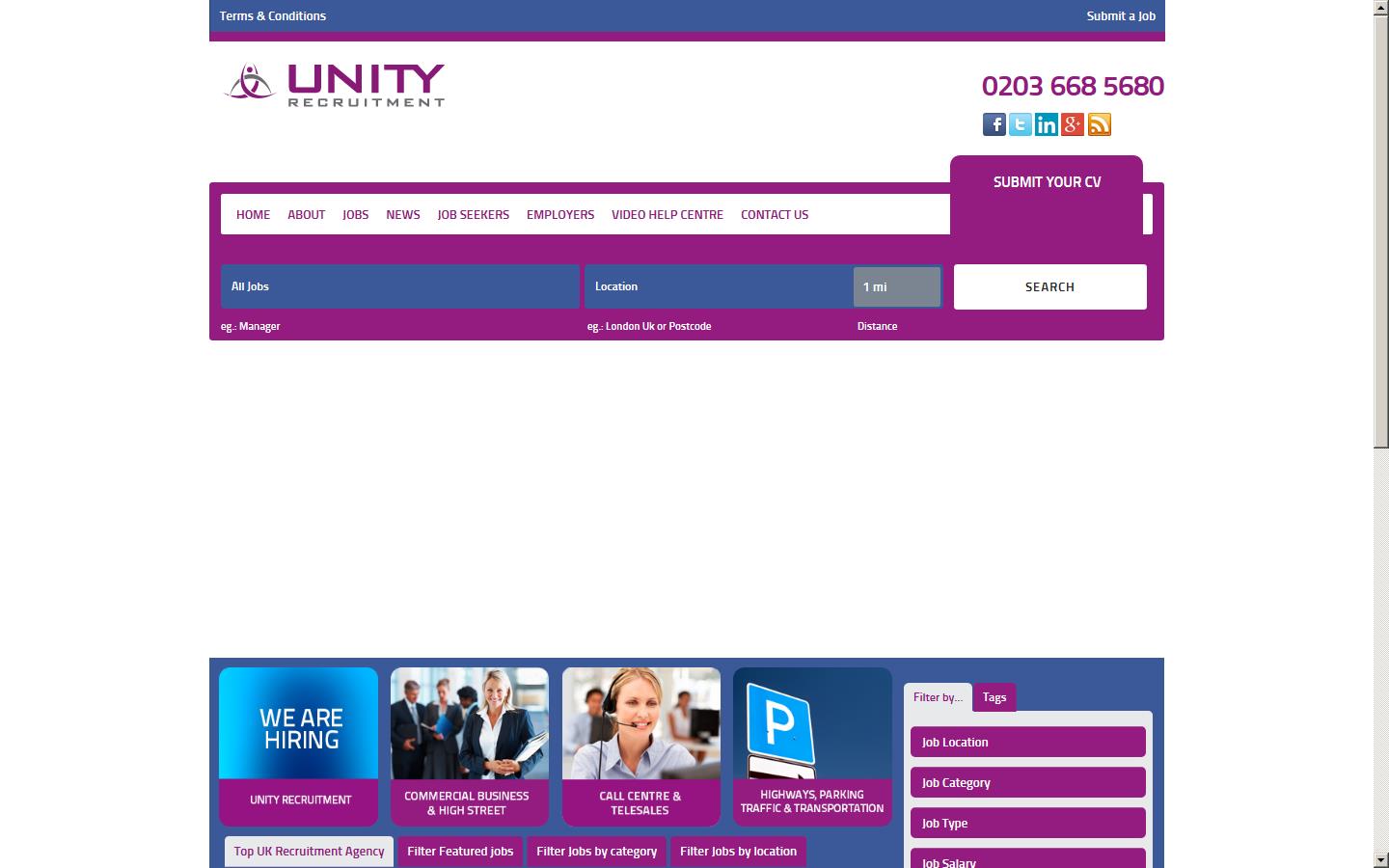 Unity Recruitment Website