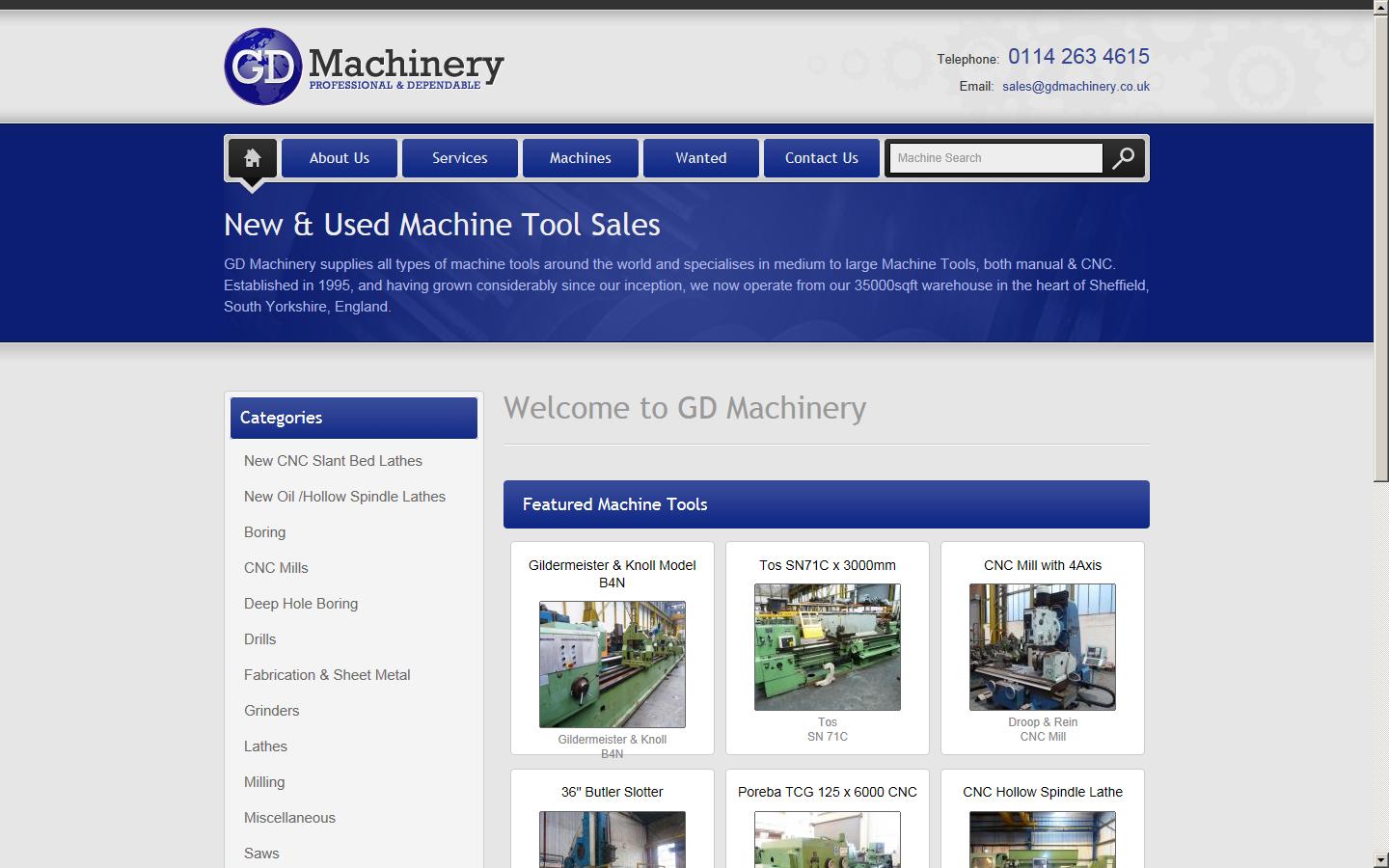 GD Machinery Ltd Website