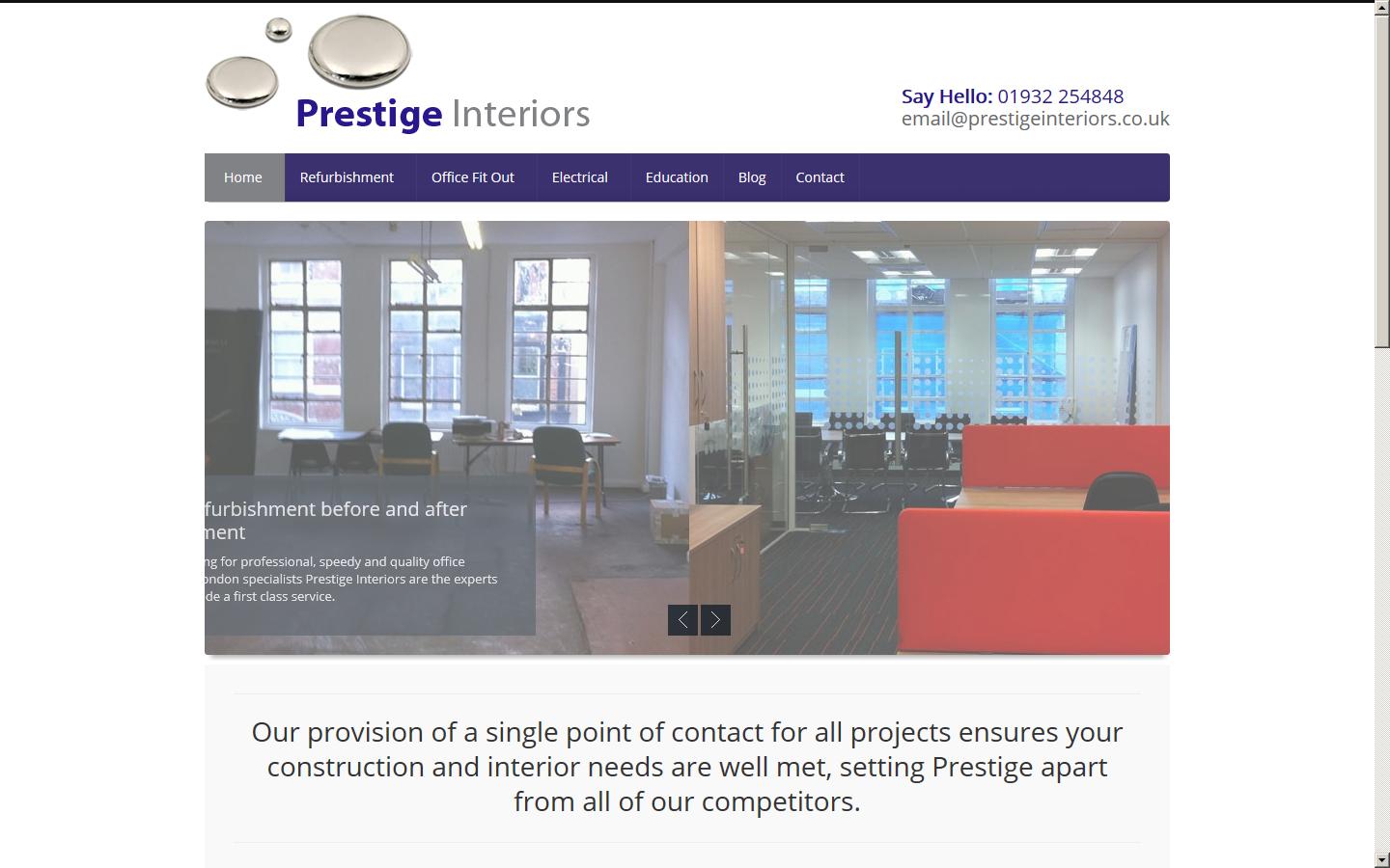 Prestige Interiors Website