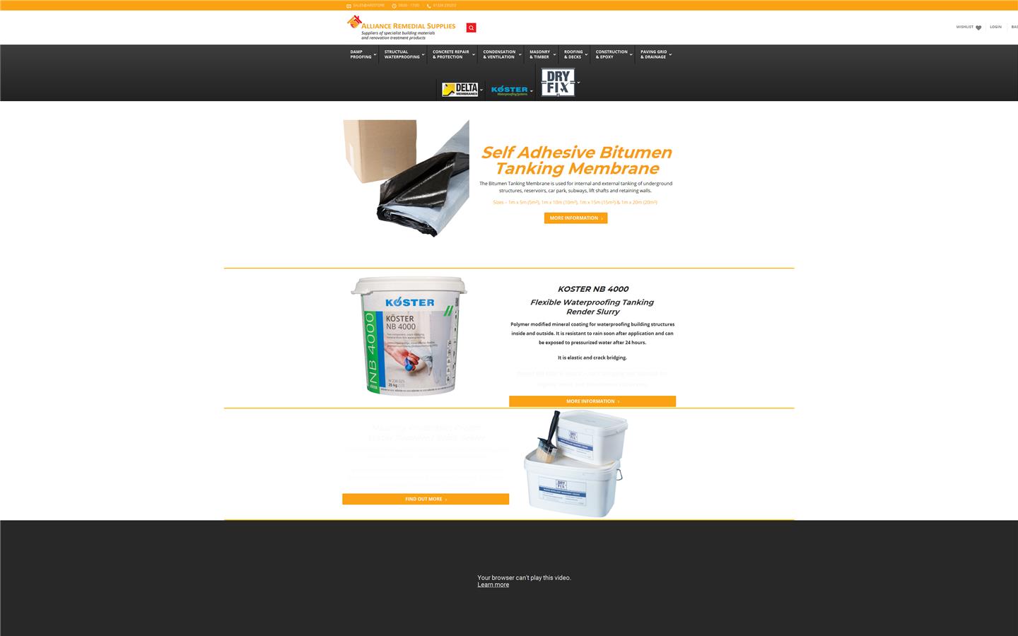 Alliance Remedial Supplies Ltd Website