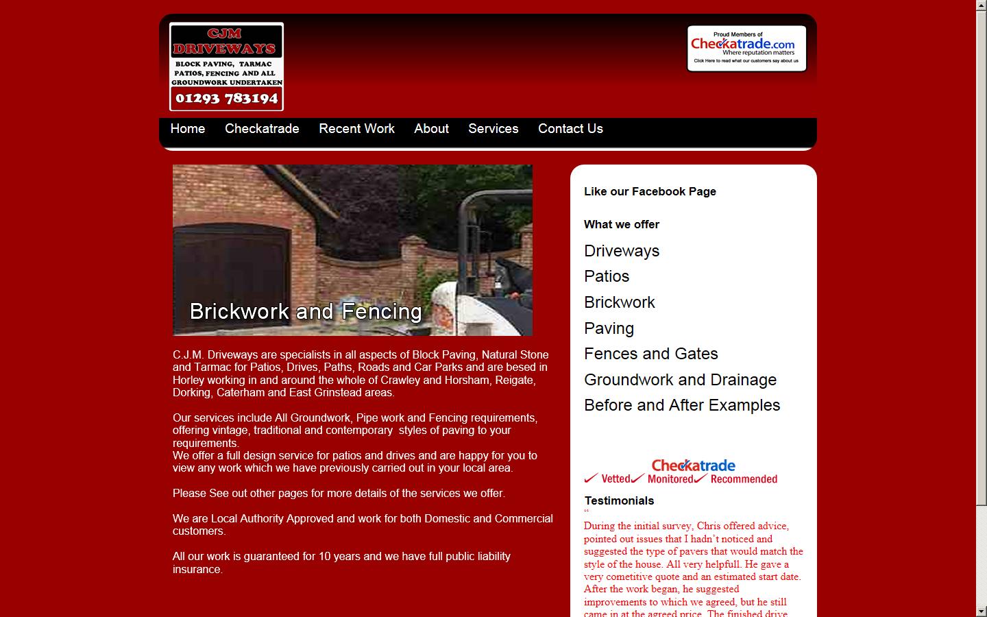 CJM Driveways Website