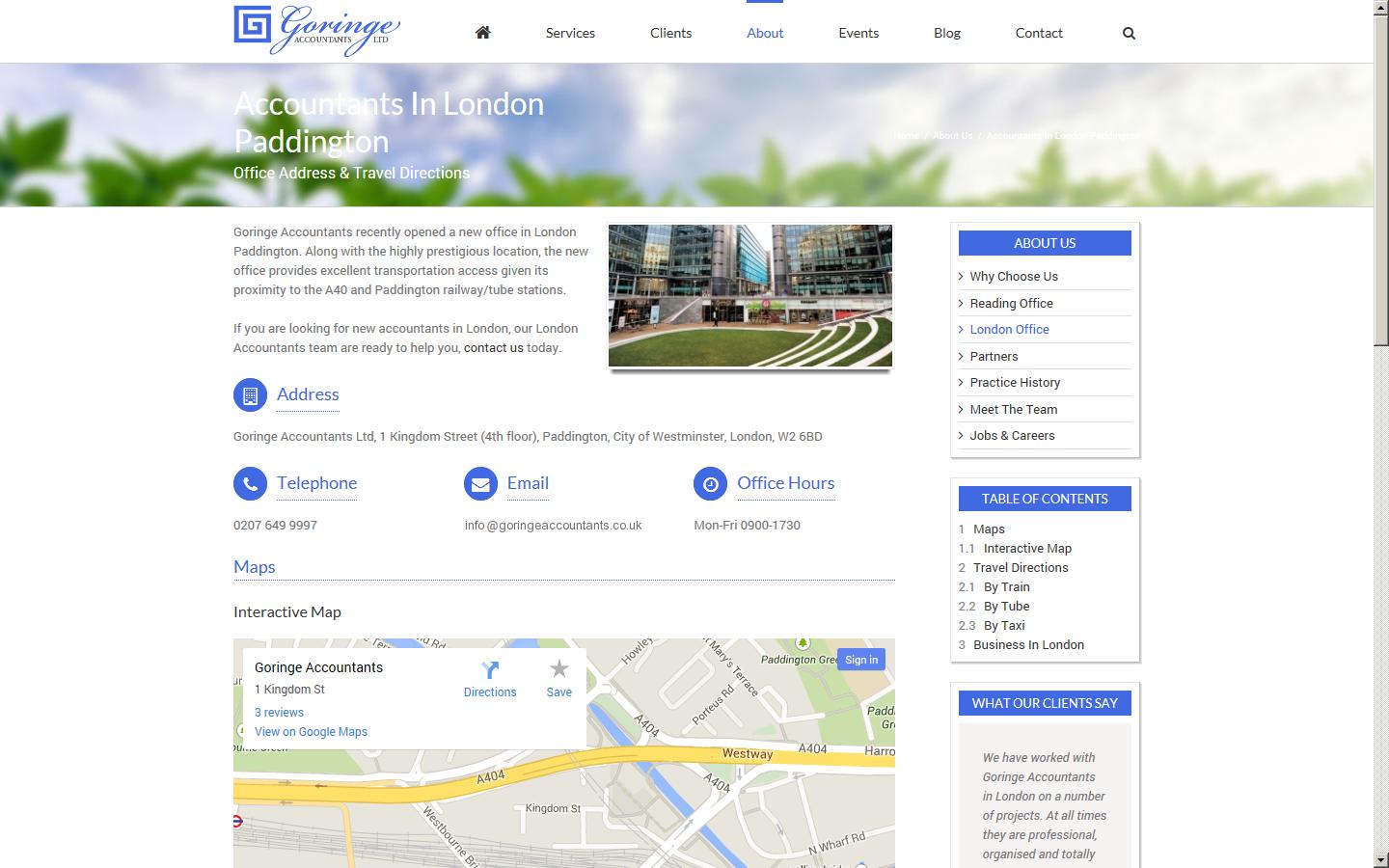 Goringe Accountants Website