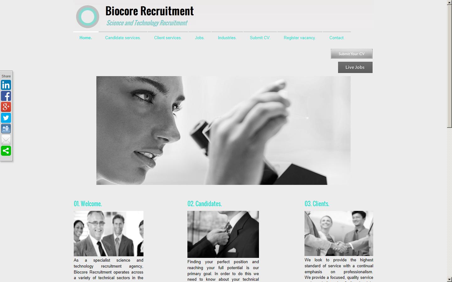 Biocore Recruitment Website