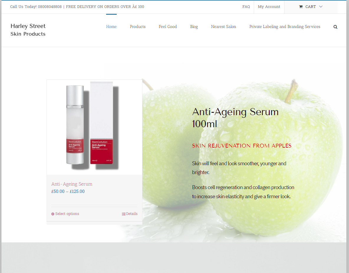 Harley Street Skin Care Website