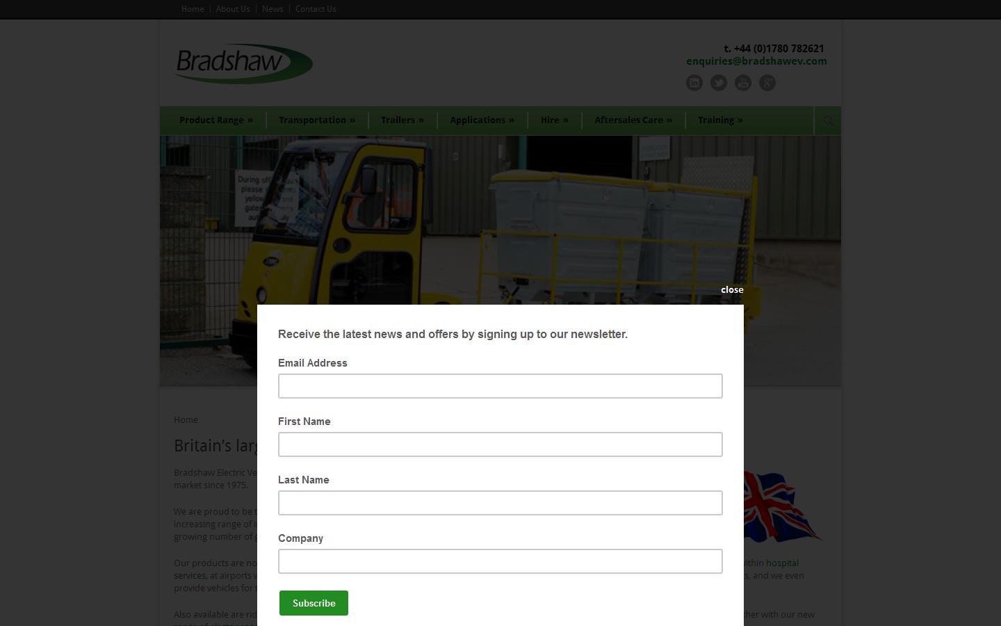 Bradshaw Electric Vehicles Website