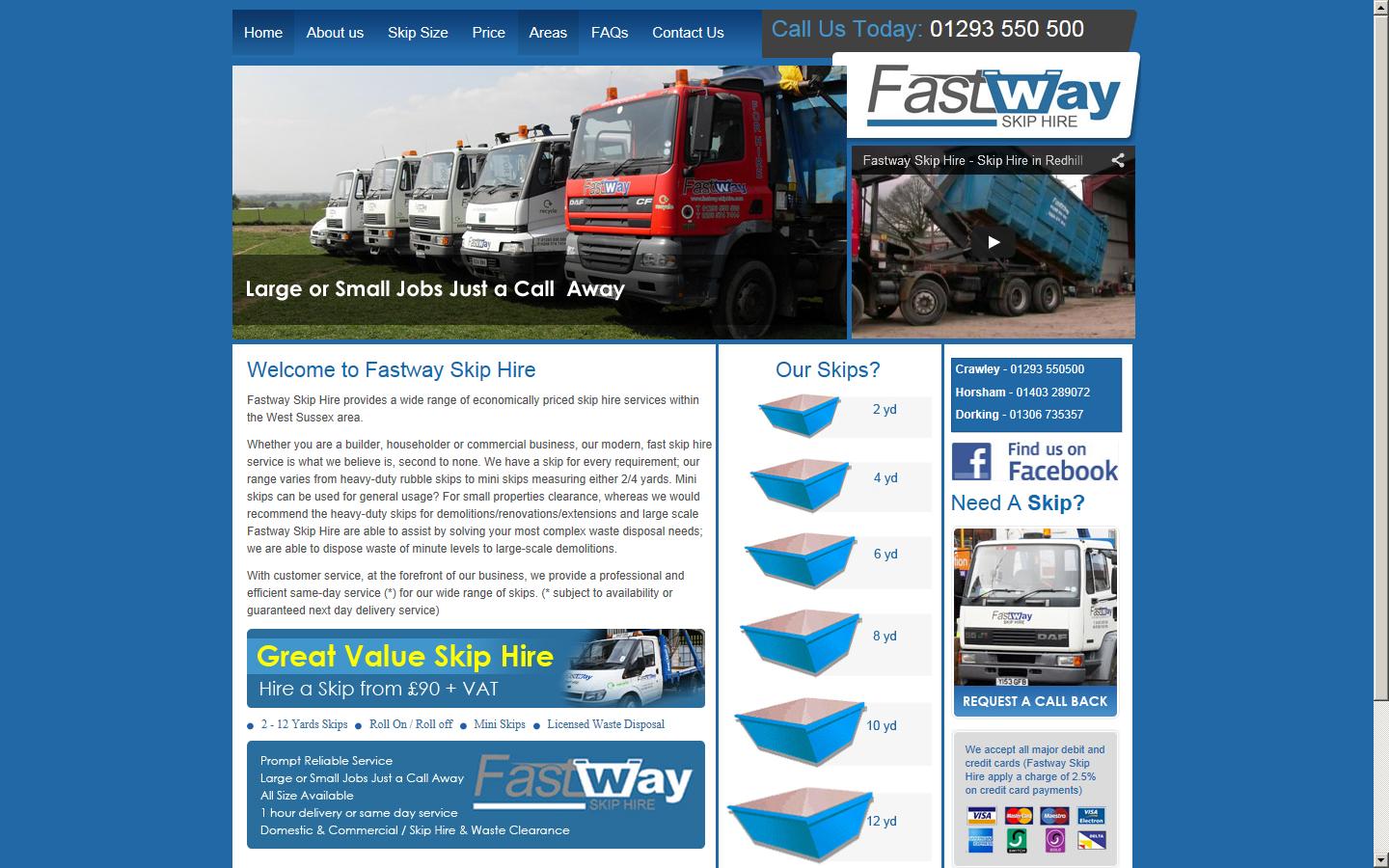 Fastway Skip Hire Website