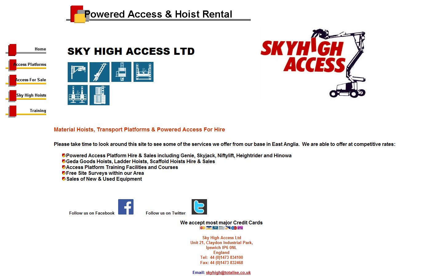 Sky High Access Ltd Website