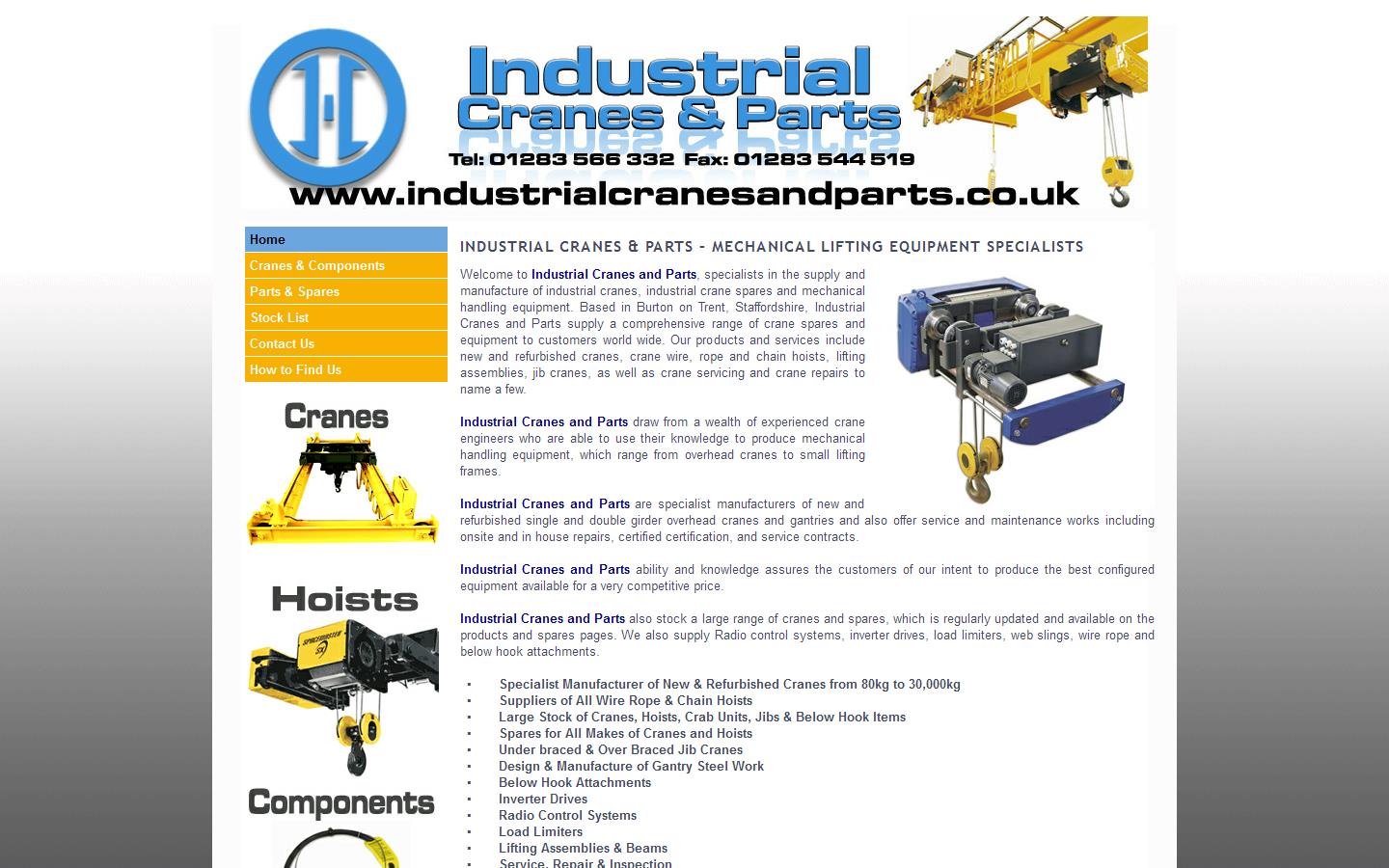 Industrial Cranes & Parts  Website