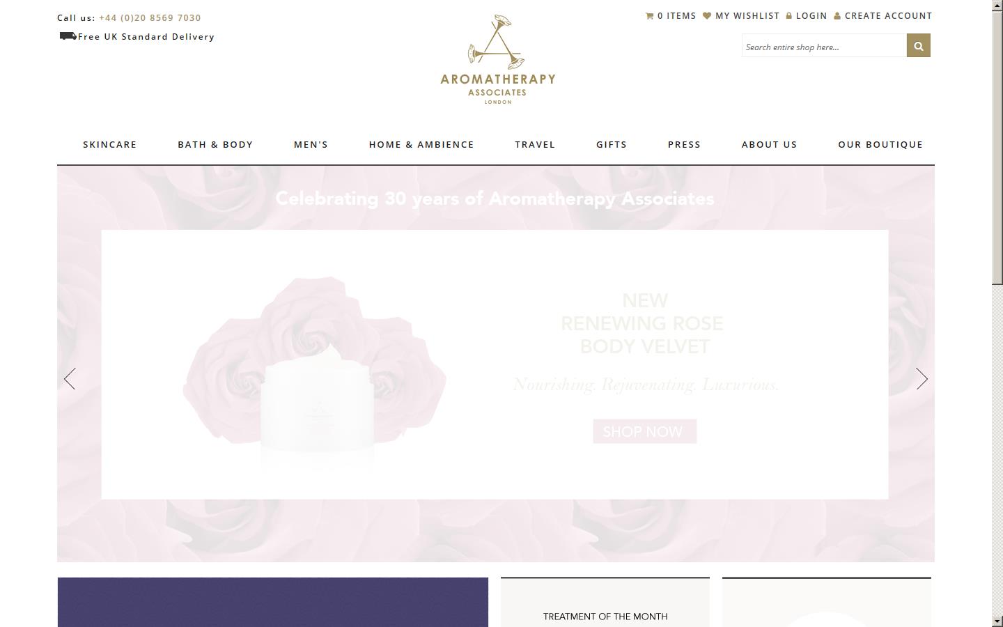 Aromatherapy Associates Website