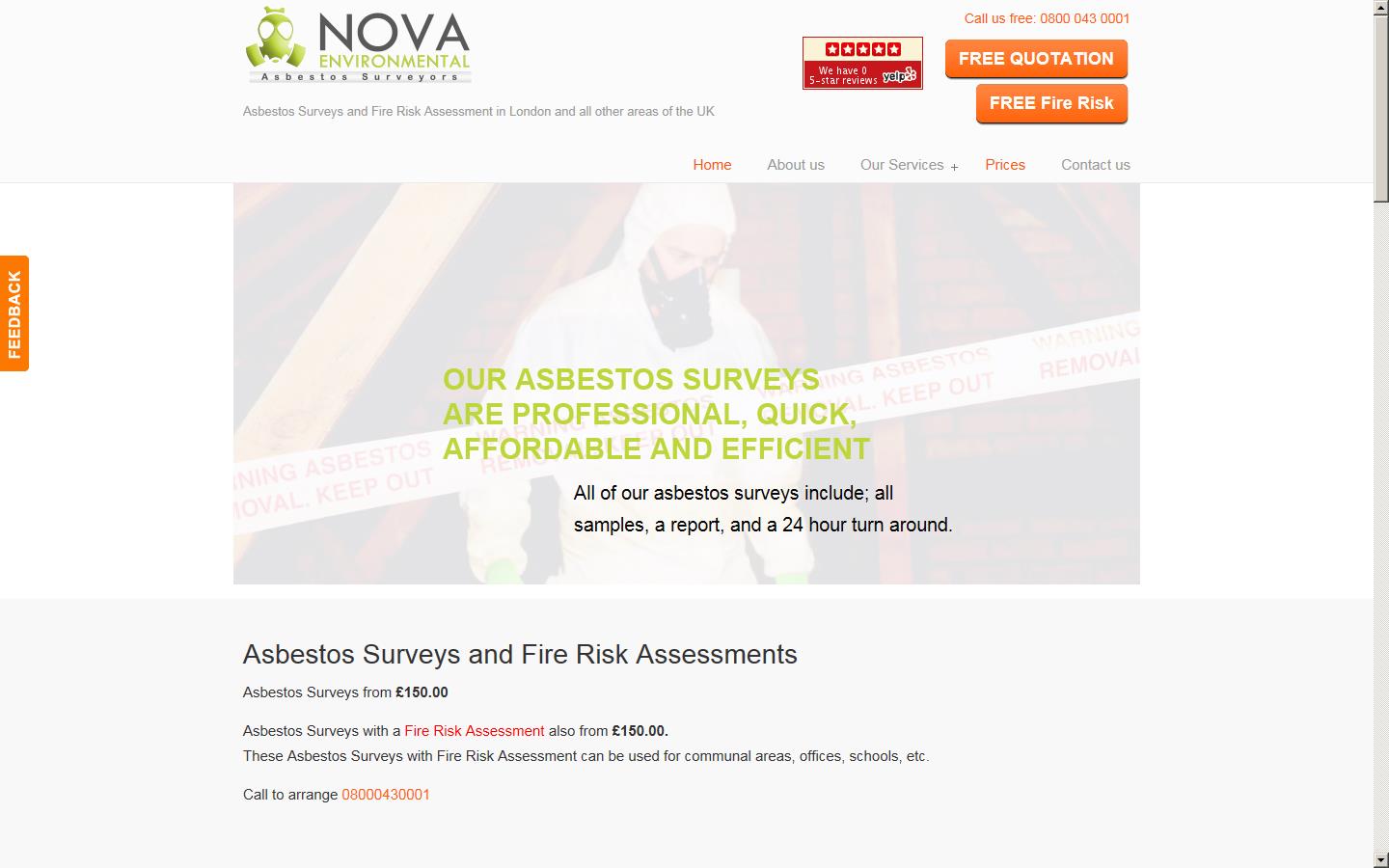 Nova Environmental Asbestos Surveys Website