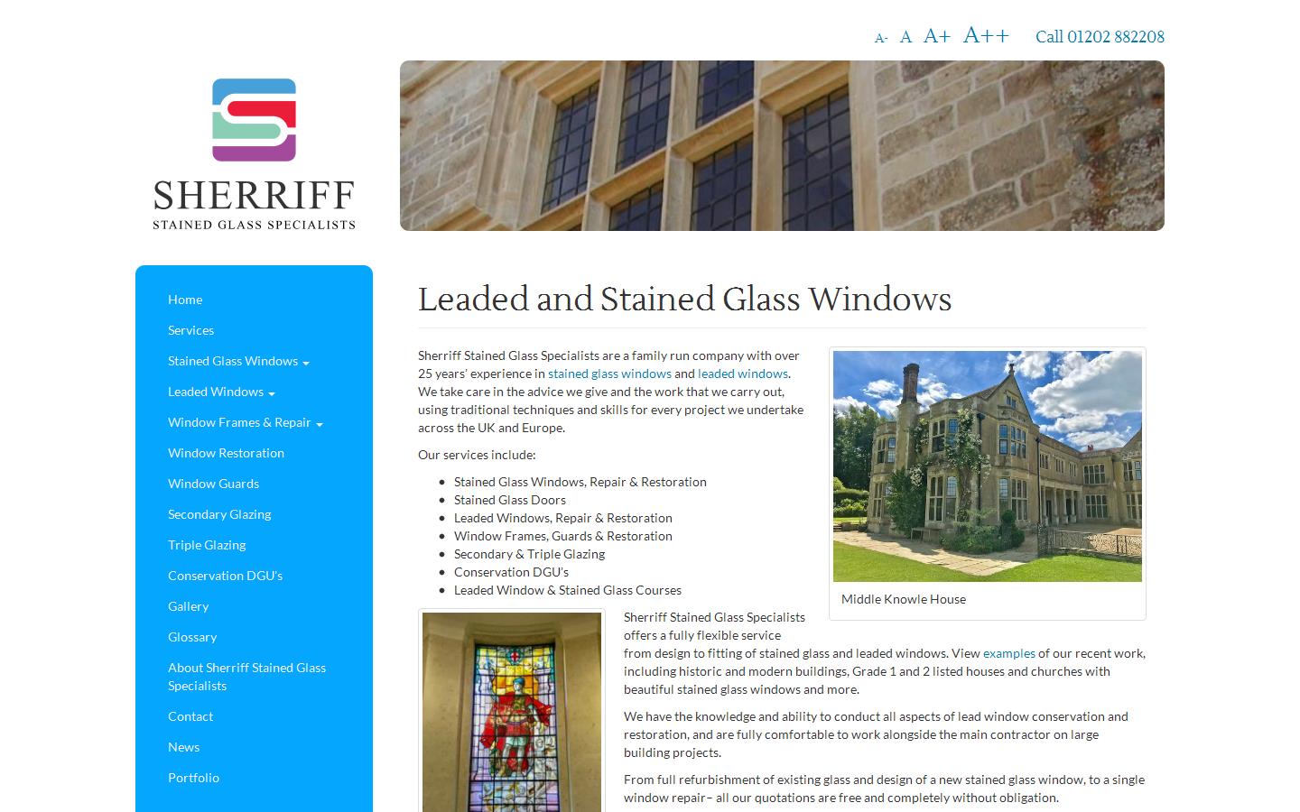 Sherriff Stained Glass Specialist Website