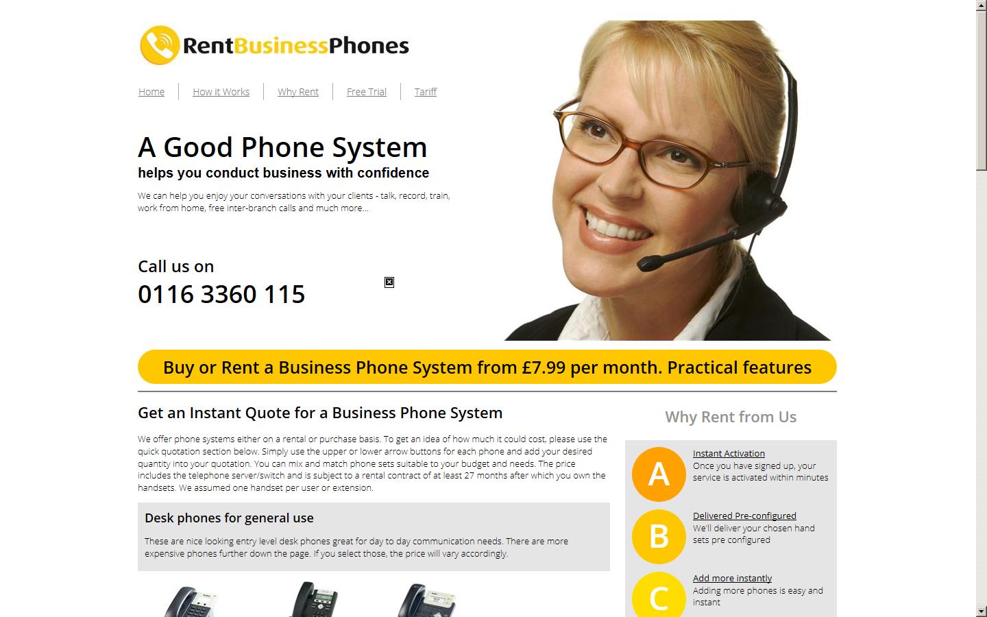 Rent Business Phones  Website