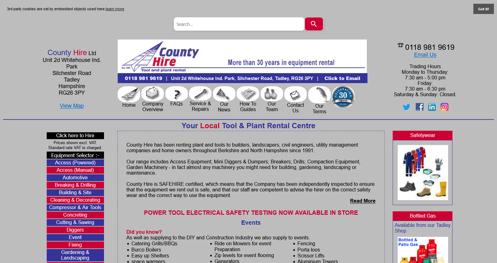 County Hire Ltd Website