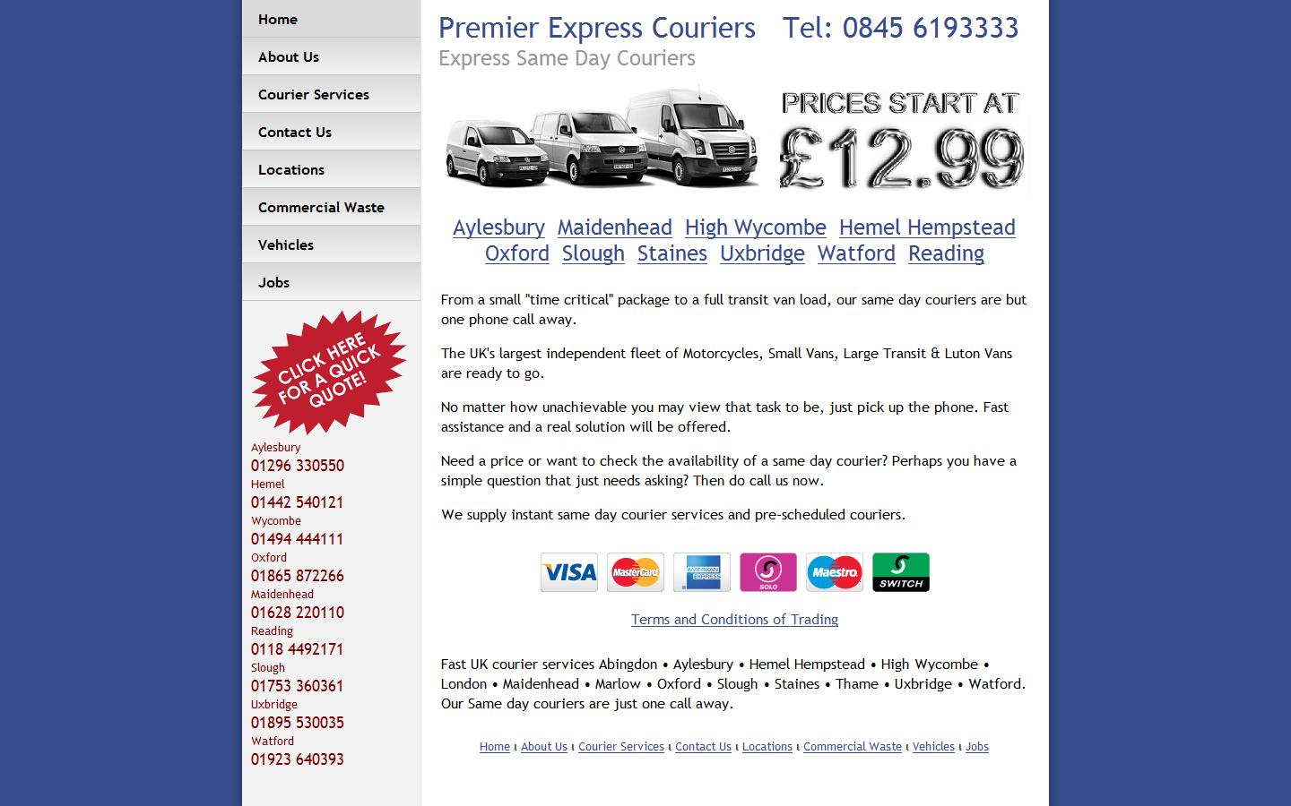 Premier Express Couriers Ltd Website