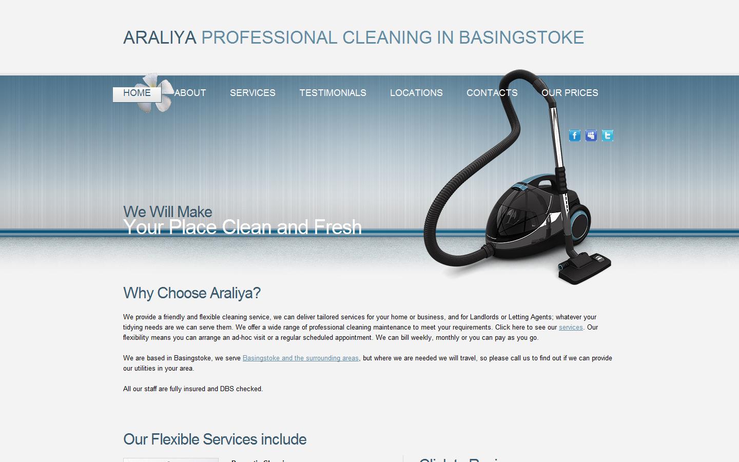 Araliya Professional Cleaning Website