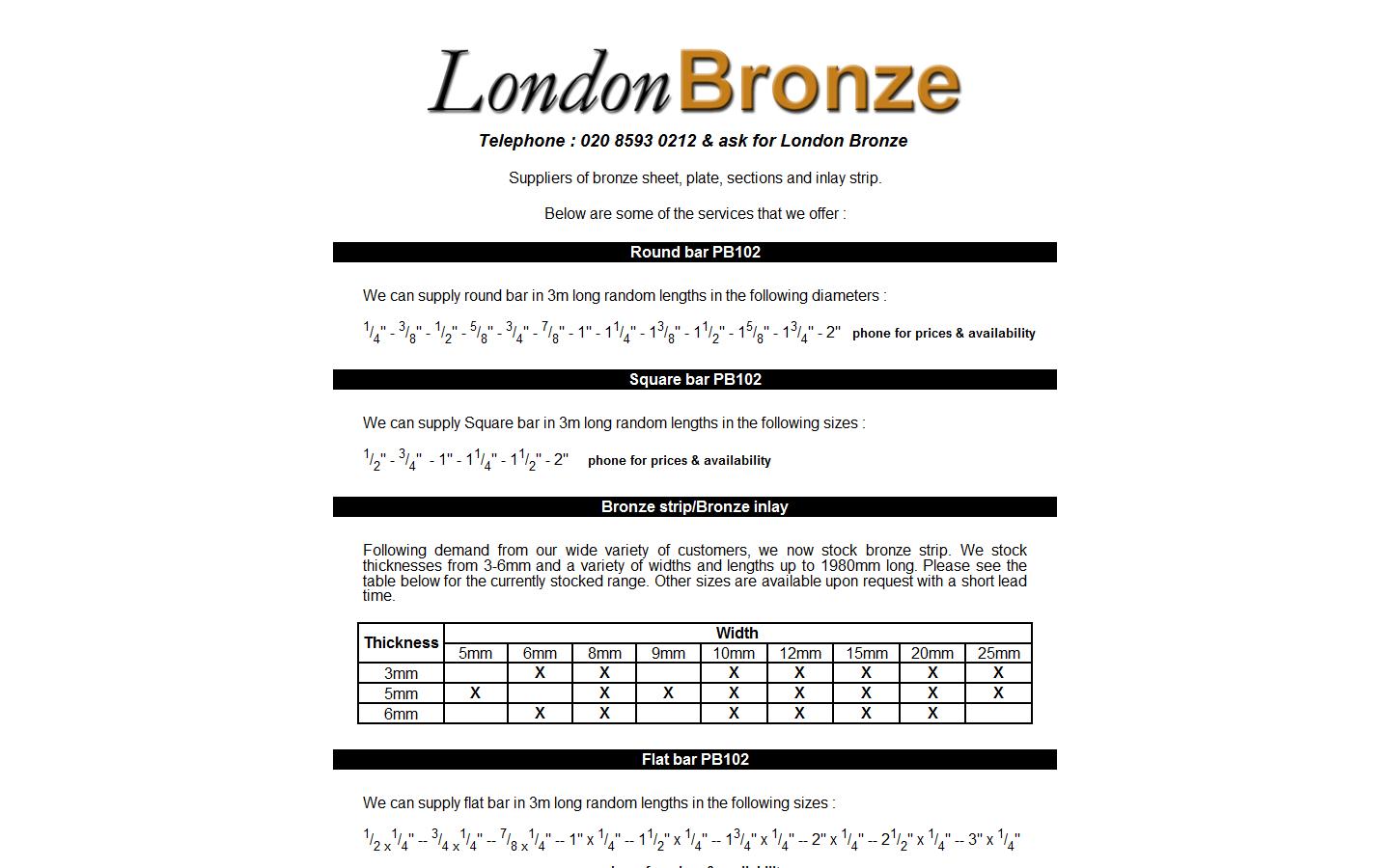 London Bronze Website