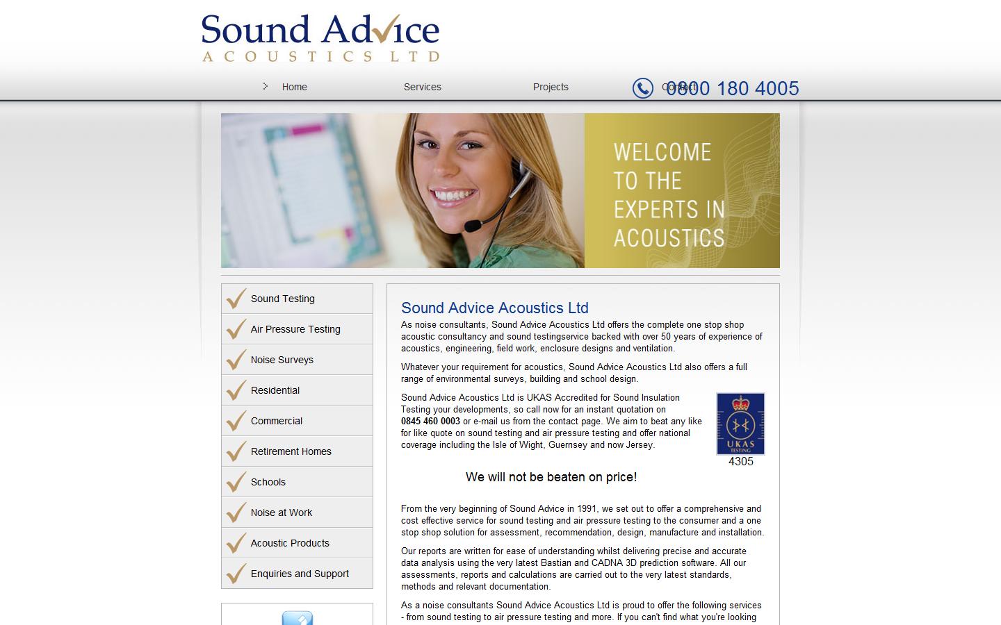 Sound Advice Acoustics Website