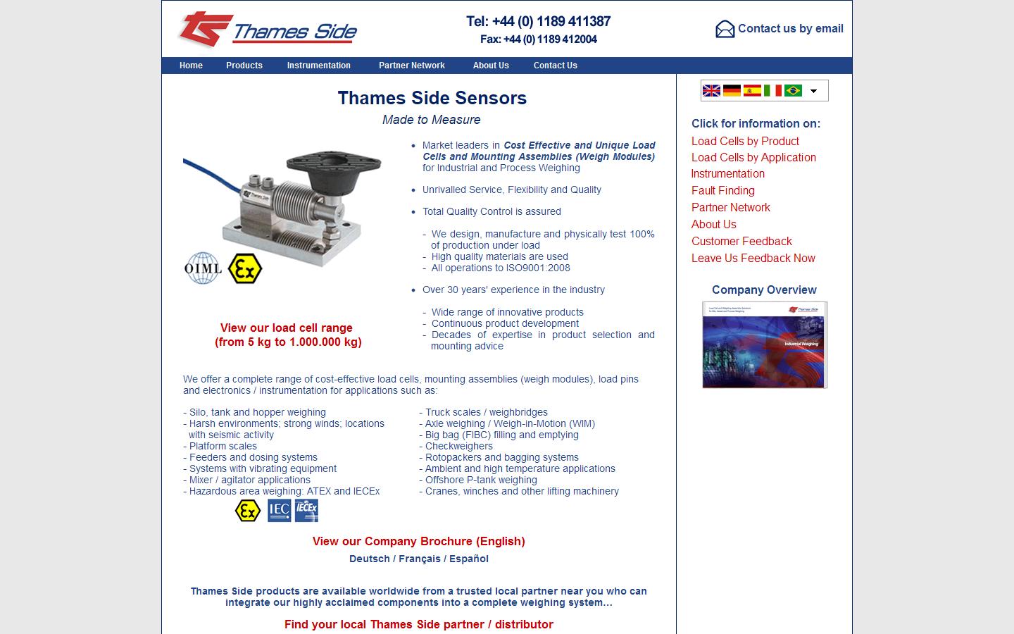 Thames Side Sensors Ltd Website