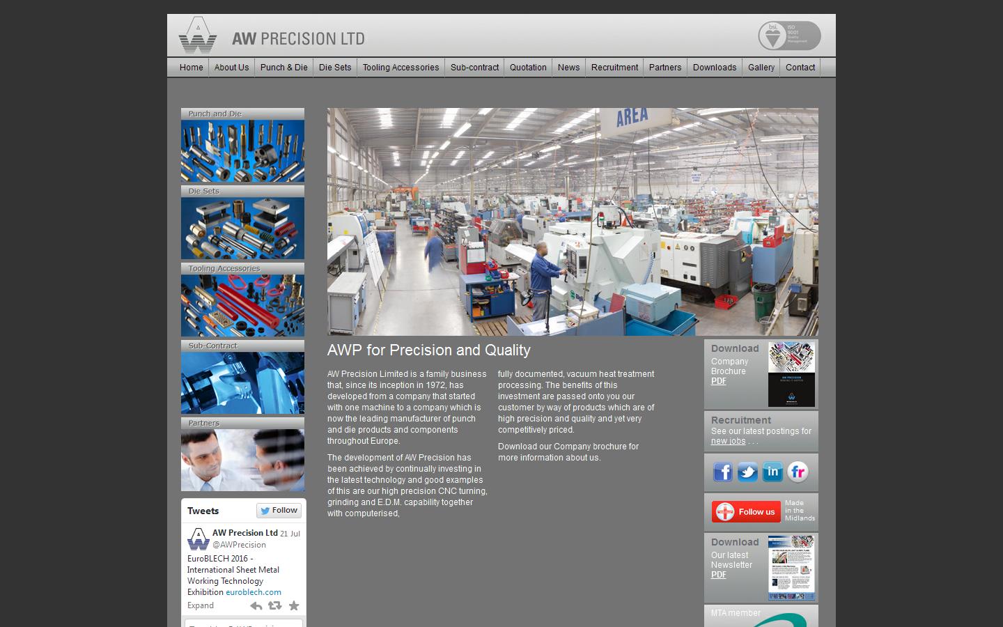 AW Precions Ltd Website