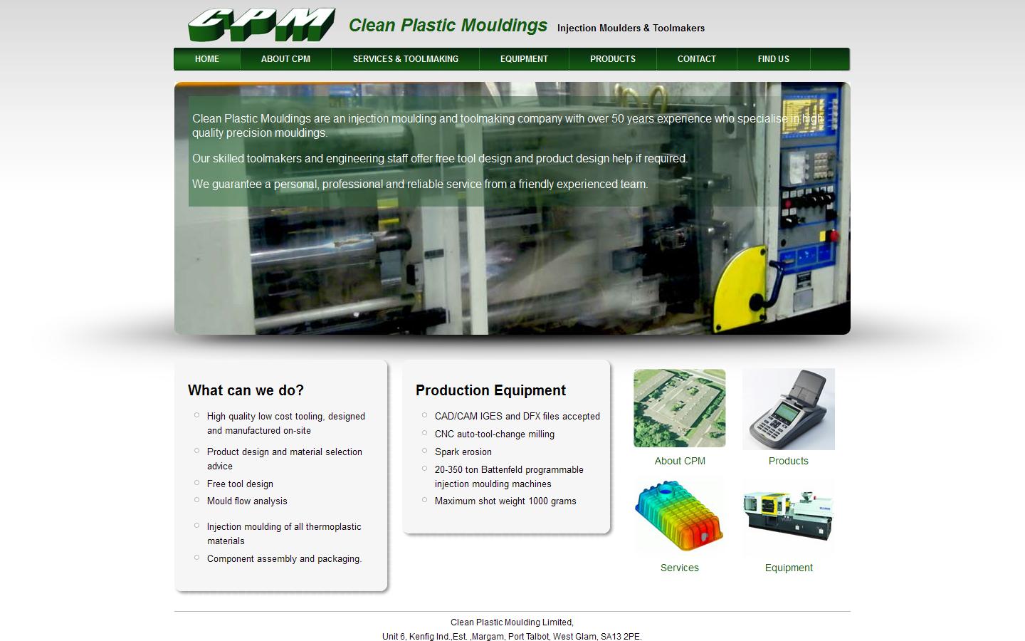 Clean Plastic Mouldings Ltd Website