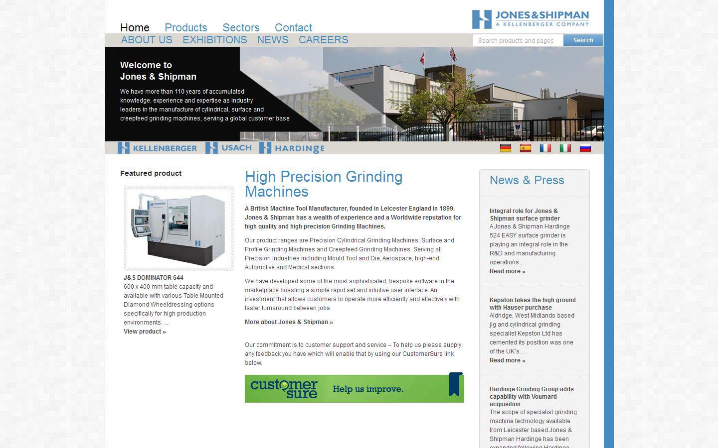 Jones & Shipman Hardinge Ltd Website