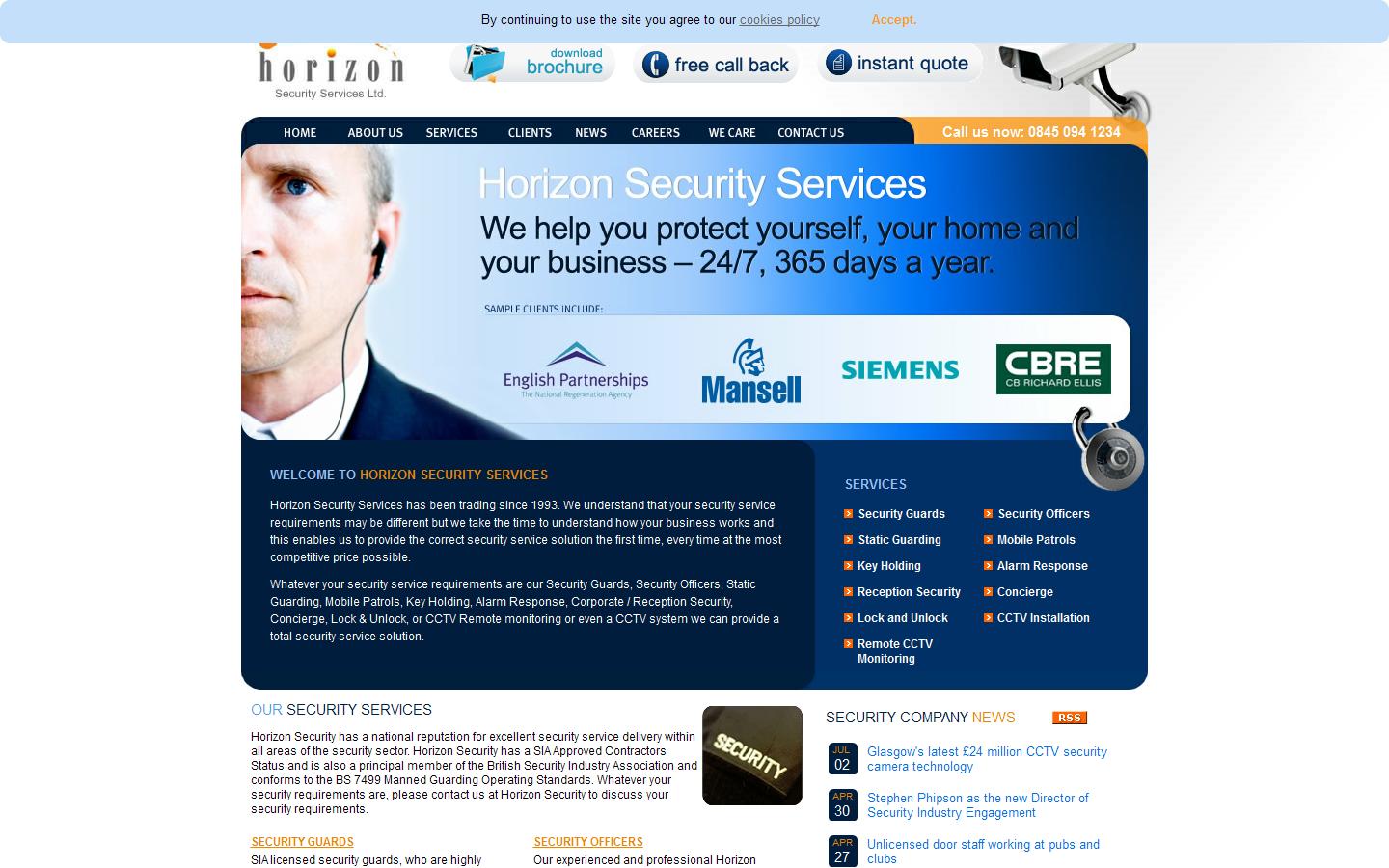 Horizon Security Srvices Website